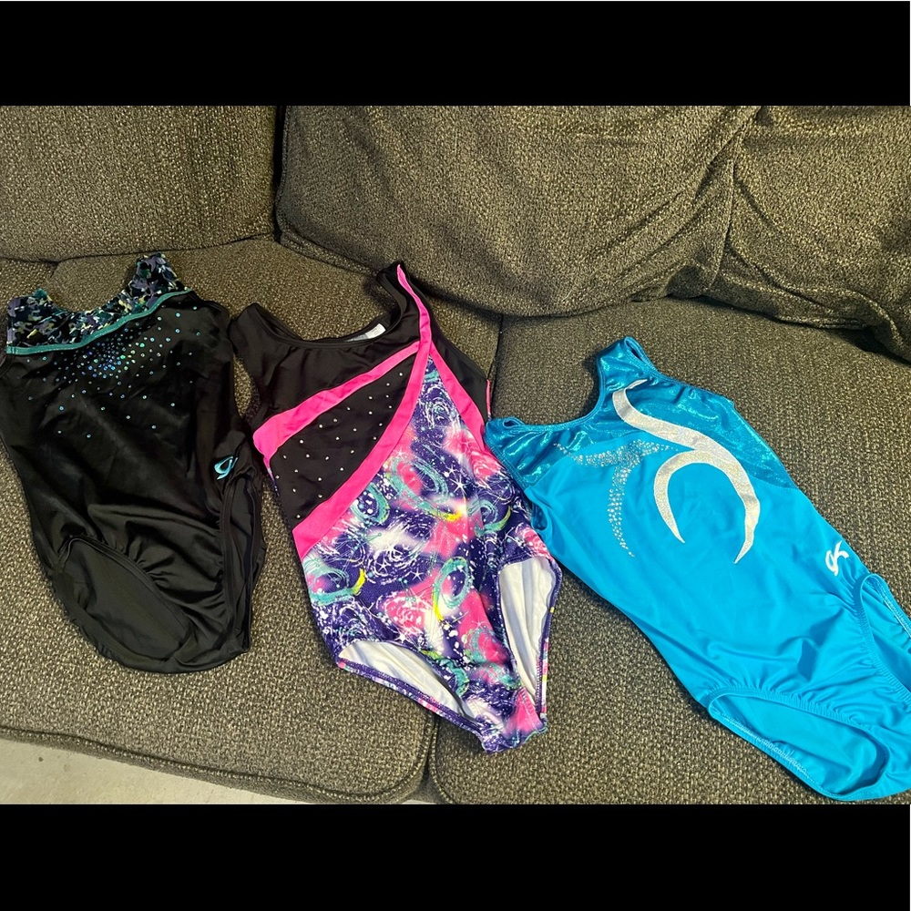 Bundle of 3 girls gymnastics Leotards tanks